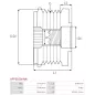 Poulie lente d’alternateur AS-PL UD13337AFP, CARGO 235877, IKA 3.5426.0, 3.5498.0, 3.5498.1, INA 535023300, 5350233000