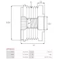 Poulie lente d’alternateur AS-PL UD50533AFP, FORD CV6E10352AA, LITENS 920024, ZEN 5780, ELECTROLOG PUL5130, KRAUF AMP2789