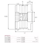 Poulie lente d’alternateur AS-PL UD42253AFP, CARGO 235424, 335281, IKA 3.5418.1, INA 5350094000, 535009410, 535014510