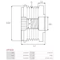 Poulie lente d’alternateur CARGO 333468, IKA 3.5486.0, 3.5486.1, INA 5350267000, 535026710, F-563771