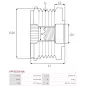 Poulie lente d’alternateur AS-PL UD809930AFP, INA 5350292000, 535029210, F-589191, NISSAN 23151-3LN0A, CALIBER 89360