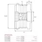 Poulie lente d’alternateur AS-PL UD809908AFP, CARGO 333704, IKA 3.5507.0, 3.5507.1, INA 5350247000, 535024710, F-570870