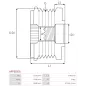 Poulie lente d’alternateur AS-PL UD18151AFP, CARGO 235873, 333463, CHRYSLER 04891737AB, 4891737AB, 4891767AB, IKA 3.5412.1