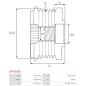 Poulie lente d’alternateur AS-PL UD20893AFP, ELECTROLOG PUL5066