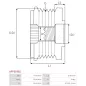 Poulie lente d’alternateur AS-PL UD19946AFP, IKA 3.5540.1, INA 5350317000, 535031710, F-602952, PEUGEOT 1635591980, 9827175380