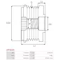 Poulie lente d’alternateur AS-PL UD100103AFP, INA 535034610, F-615151, ZEN 5808, KRAUF APM1374, PSH 051.000.556.810