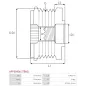 Poulie lente d’alternateur AS-PL UD21225(INA)AFP, INA 535033610, LITENS 920056, SUBARU 23752-AA130, KRAUF APM8381