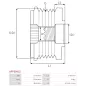 Poulie lente d’alternateur AS-PL UD19795AFP, INA 5350292000, 535029210, F-589191, NISSAN 23151-3LN0A, ZEN 5773, CALIBER 89360