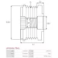 Poulie lente d’alternateur AS-PL UD810424(LITENS)AFP, INA 5350316000, 535031610, LITENS 920054, SUBARU 23752-AA150, 23752-AA15A