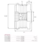 Poulie lente d’alternateur AS-PL UD101411AFP, INA 5350316000, 535031610, LITENS 920054, SUBARU 23752-AA150, 23752-AA15A