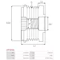 Poulie lente d’alternateur AS-PL UD101369AFP, HONDA 31141-5R7-A01, 892007, KRAUF APM8863, ZNP 28863