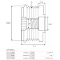 Poulie lente d’alternateur AS-PL UD101391AFP, CARGO 332995, IKA 3.5427.1, MITSUBISHI A628X95371, NISSAN 23150-VW211