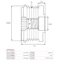 Poulie lente d’alternateur AS-PL UD101334AFP, CARGO 330341, 335010, IKA 3.5411.1, INA F-552386.01, LUK 5350177000, 535017710