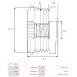 Poulie lente d’alternateur AS-PL UD101342AFP, MITSUBISHI A002TX0581, A2TX0581, AS-PL A5365S