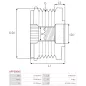 Poulie lente d’alternateur AS-PL UD101464AFP, NISSAN 23150-5RF0B, ZNP 29016