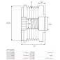 Poulie lente d’alternateur AS-PL UD101453AFP, NISSAN 23100-6CT0A, 23150-6CT0A, ZNP 29015