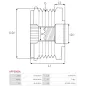 Poulie lente d’alternateur AS-PL UD101393AFP, INA 535013810, F-555097, F-555097.01, MITSUBISHI A252C55475, RUVILLE 55617