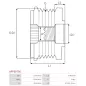 Poulie lente d’alternateur AS-PL UD101383AFP, INA F-554074, LUK 5350158000, 535015810, MITSUBISHI A252C54175, VISNOVA 87-74-91