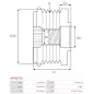 Poulie lente d’alternateur AS-PL UD101482AFP, IKA 3.5537.1, INA 5350318000, 535031810, F-587281, ZEN 5774, ZN5774