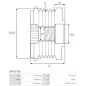 Poulie lente d’alternateur AS-PL UD101495AFP, LITENS 55509697