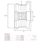 Poulie lente d’alternateur AS-PL UD101515AFP, FORD JL3E-10A352-BA, JL3Z-10344A, LITENS 920088