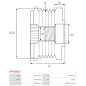 Poulie lente d’alternateur AS-PL UD101533AFP, ZNP 28929, MITSUBISHI 1800A379, 1800A545, A001TG2281ZJ, A1TG2281ZJ