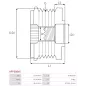 Poulie lente d’alternateur AS-PL UD101545AFP, NISSAN 23100-6CT0A, 23150-6CT0A, ZNP 29015