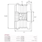 Poulie lente d’alternateur BOSCH 1987945418, CARGO 330221, 332316, DENSO 121041-0580, MS21041-0580, FIAT 77364723, IKA 3.5390.0