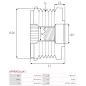 Poulie lente d’alternateur CARGO 330221 pour 332316, DENSO 121041-0580, MS21041-0580, FIAT 77364723, IKA 3.5390.1, INA 5350151