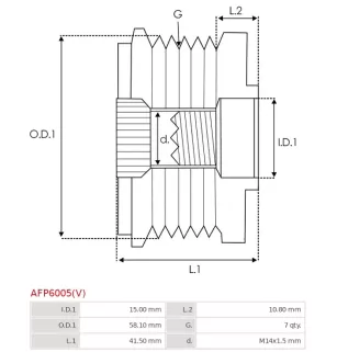 Poulie lente d’alternateur CARGO 332133 pour 333634