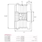 Poulie lente d’alternateur CARGO 332133 pour 333634, DENSO 021040-1020, 021040-1070, HELLA 9XU358038-781, IKA 3.5379.1