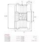 Poulie lente d’alternateur CARGO 230525, DENSO 021040-0960, 021040-1140, IKA 3.3535.0, 3.3535.1, INA 5350031000, 535003110