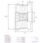 Poulie lente d’alternateur CARGO 233990, DENSO 071011-0750, 072011-0750, HYUNDAI / KIA 37322-27010, 37322-27012, 3732227010