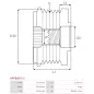 Poulie lente d’alternateur CARGO 233990, DENSO 071011-0750, 072011-0750, HYUNDAI / KIA 37322-27010, 37322-27012, 3732227010