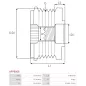 Poulie lente d’alternateur AS-PL UD101436AFP pour UD101535AFP, CARGO 235794, CHRYSLER 04861506AG, 53013554AD, 53013554AE