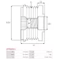 Poulie lente d’alternateur CARGO 235696, DENSO 021040-1400, 021040-1570, FIAT 77364148, IKA 3.5355.0, 3.5355.1, INA 5350107000