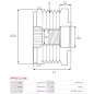 Poulie lente d’alternateur AS-PL UD13346AFP, CARGO 237582, DENSO 102211-5660, IKA 3.5395.0, 3.5395.1, INA 5350180000, F-568860