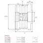 Poulie lente d’alternateur BOSCH 1987945415, CARGO 237610, 332315, DENSO 021040-2020, 021040-2480, HELLA 9XU358038-541