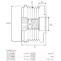 Poulie lente d’alternateur BOSCH 1987945415, CARGO 237610, 332315, DENSO 021040-2020, 021040-2480, HELLA 9XU358038-541