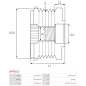 Poulie lente d’alternateur CARGO 330287, DENSO 121041-1140, FIAT 77363948, 77364725, IKA 3.5357.0, 3.5357.1, INA 5350112000