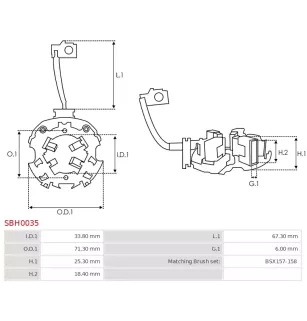 Porte-balais de démarreur pour BOSCH 0001109275, 0001109276, 000110928