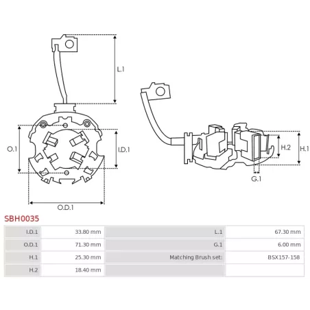 Porte-balais de démarreur pour BOSCH 0001109275, 0001109276, 0001109280, 0001109290