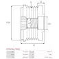 Poulie lente d’alternateur CARGO 330850 pour 333454, DENSO 021040-1550, IKA 3.5378.1, INA 5350198000, 535019810, LITENS 920802