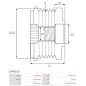 Poulie lente d’alternateur AS-PL UD44376AFP, CARGO 236332, 332310, IKA 3.5308.0, 3.5308.1, 3.5421.1, INA 5350184000, 535018410