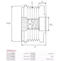 Poulie lente d’alternateur CARGO 236332 pour 332310, IKA 3.5308.0, 3.5308.1, 3.5421.1, INA 5350184000, 535018410, F-570753