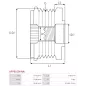 Poulie lente d’alternateur AS-PL UD13352AFP, CARGO 237587, DENSO 021040-1100, 021040-1410, 021040-1610, HELLA 9XU358038-911