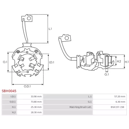 Porte-balais de démarreur pour BOSCH 0001109335, 0001109360, 0001109421, 0001125609