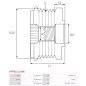 Poulie lente d’alternateur BMW 12317790877, HYUNDAI / KIA 37322-4A300, 37322-4A310, 373224A300, 373224A310, IKA 3.5463.0