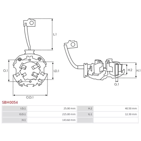 Porte-balais de démarreur pour BOSCH 0001510017