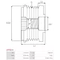 Poulie lente d’alternateur CARGO 330359 pour 335016, DENSO 02131-9130, 02131-9131, 02131-9132, HYUNDAI / KIA 37321-25301